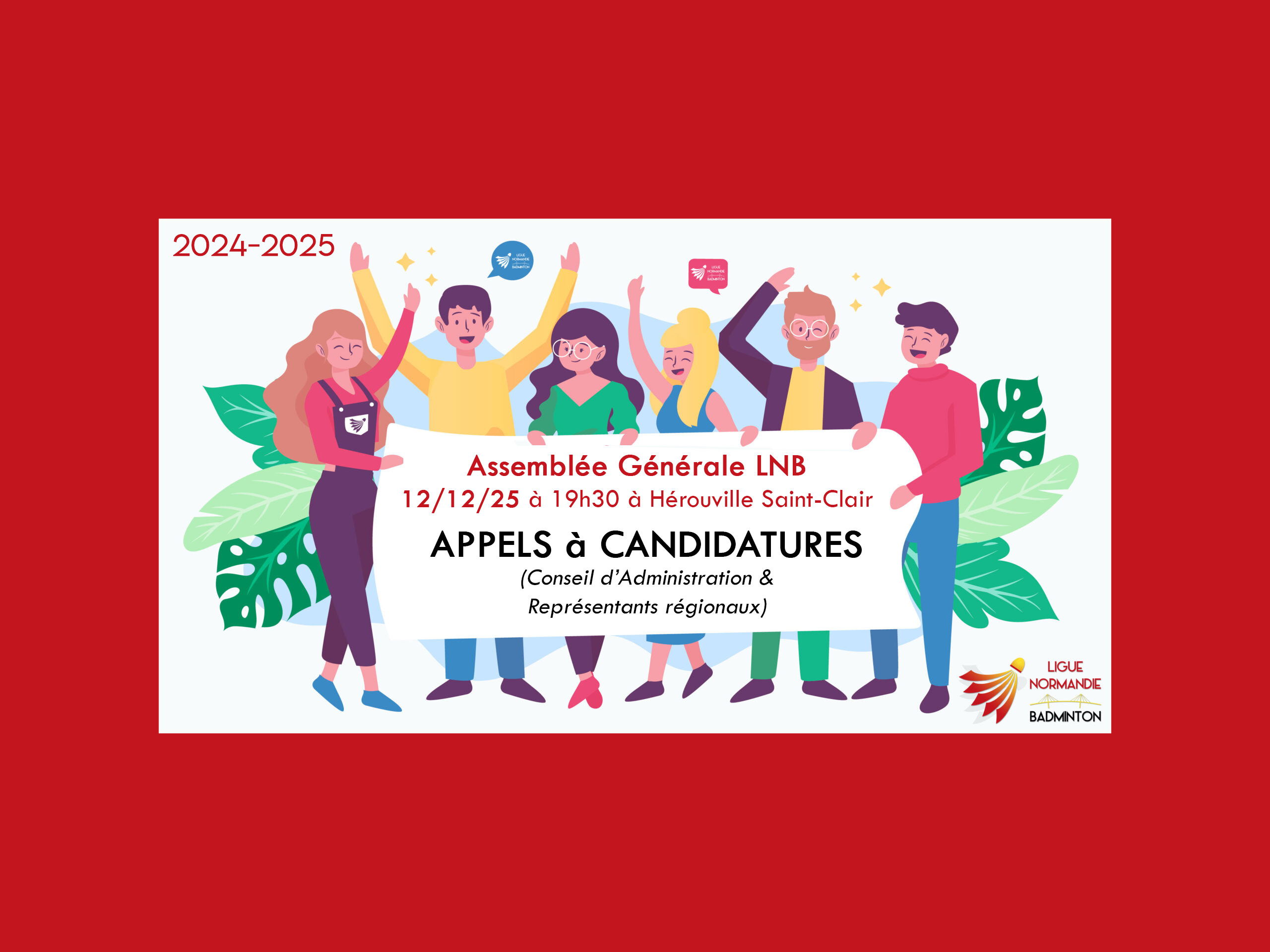 AG du 12 décembre 2025: Appels à candidatures.