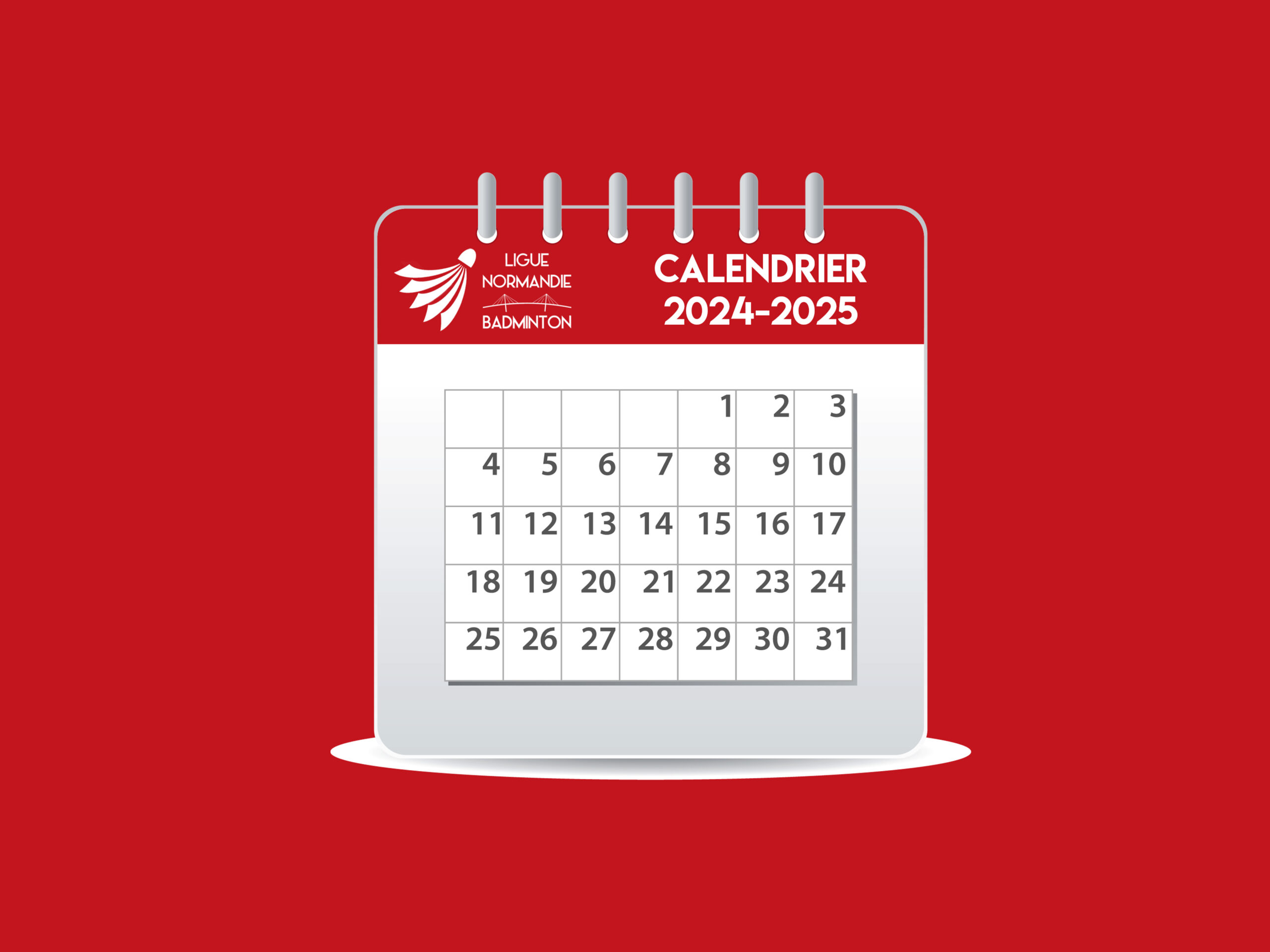 Version 1 du calendrier régional 2024-2025.