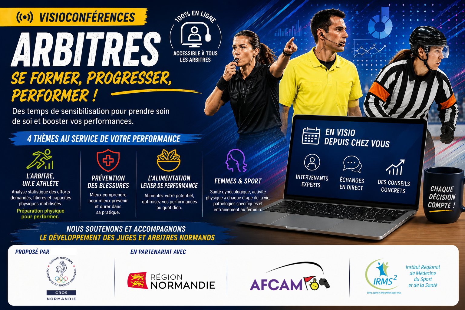 Santé, prévention et performance : 4 rendez-vous de formation pour les juges arbitres et les arbitres.
