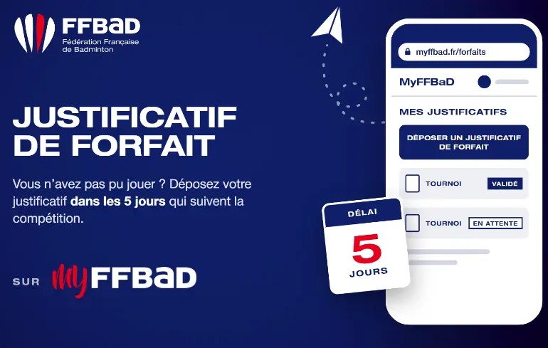 Comment justifier un forfait sur MYFFBAD ?